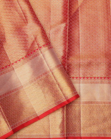 The Red Kanjivaram tissue saree