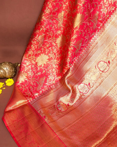 The Red Kanjivaram tissue saree