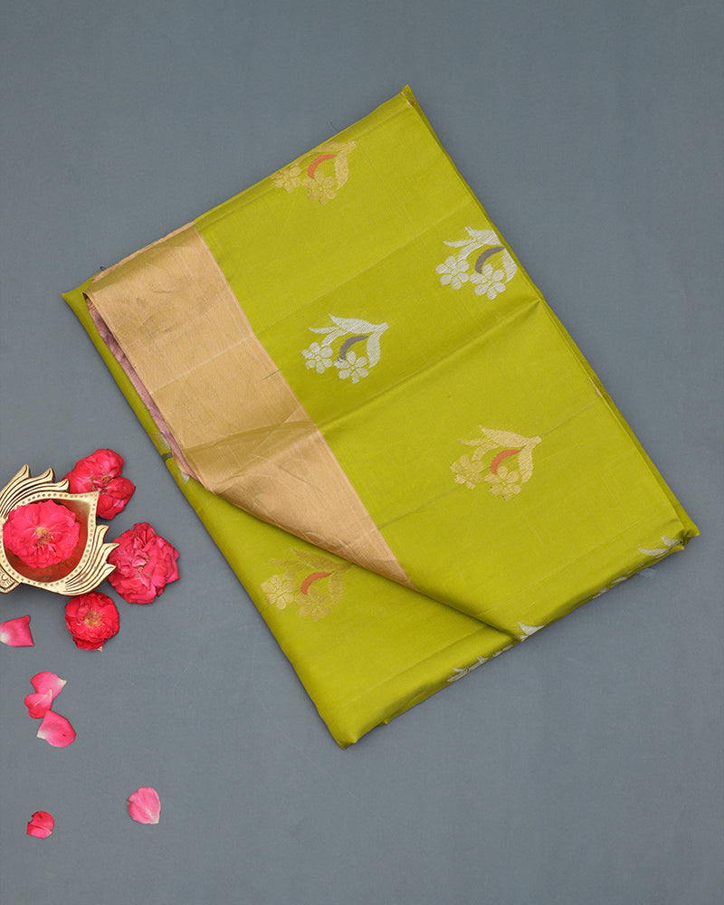 Light green soft silk saree