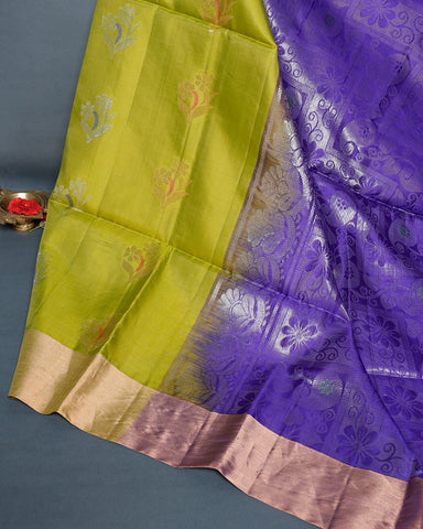 Light green soft silk saree