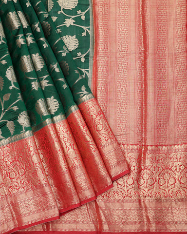 Green fancy silk saree