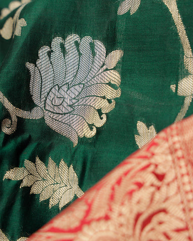 Green fancy silk saree