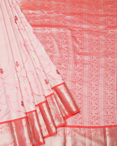 Pink kanchi embroidery saree