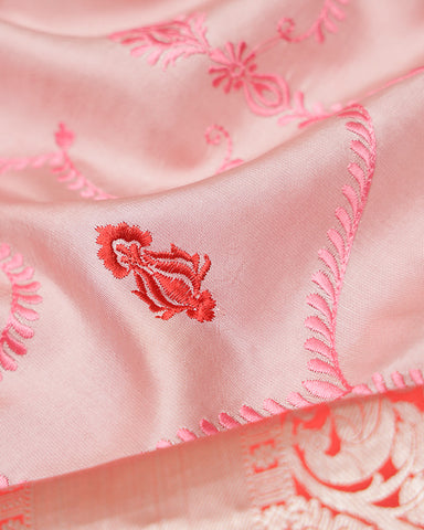 Pink kanchi embroidery saree