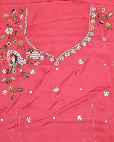 Pink fancy embroidery saree