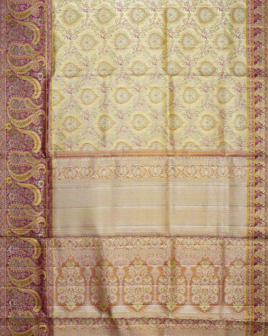 The pink Kanjivaram silk saree