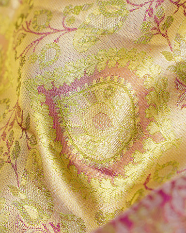 The pink Kanjivaram silk saree