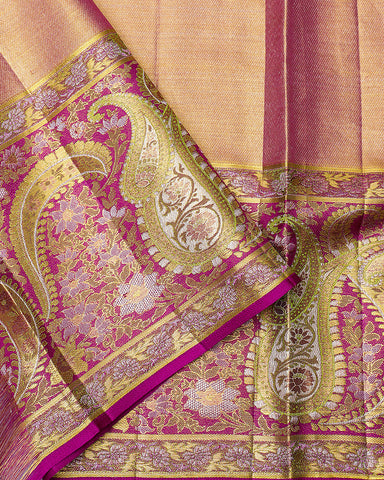 The pink Kanjivaram silk saree