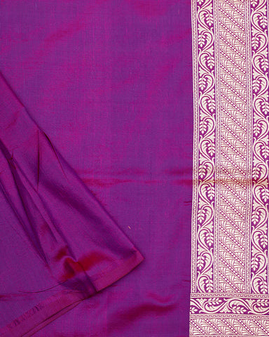 Purple katan banarasi silk saree