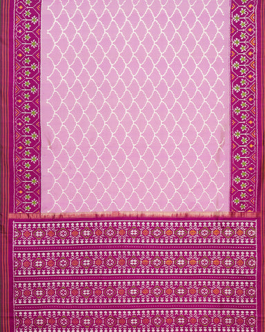 Lilac ikkat silk saree