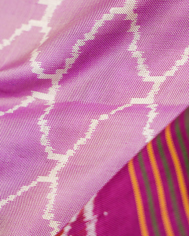 Lilac ikkat silk saree