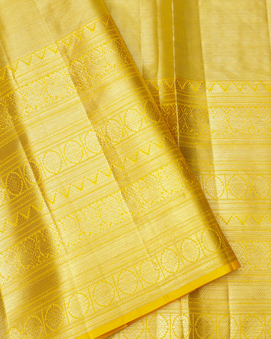 The gold tissue Kanjivaram silk saree