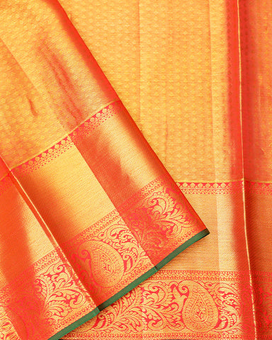 The light green tissue Kanjivaram saree