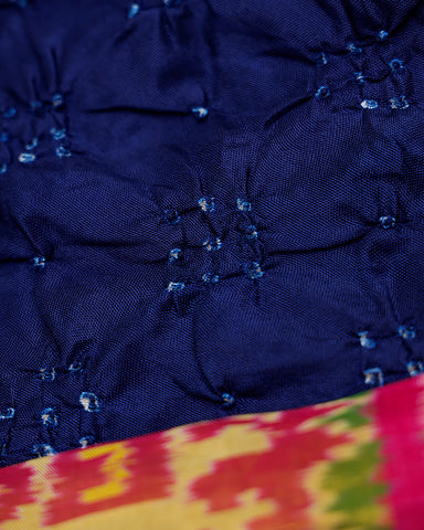 Royal blue Bandhani silk saree