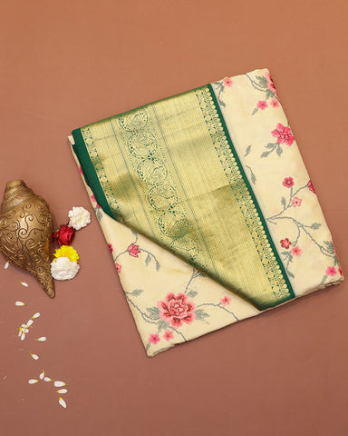 Light pink embroidery kanchi silk saree