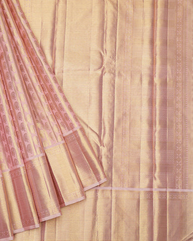 Light pink tissue kanjivaram silk saree