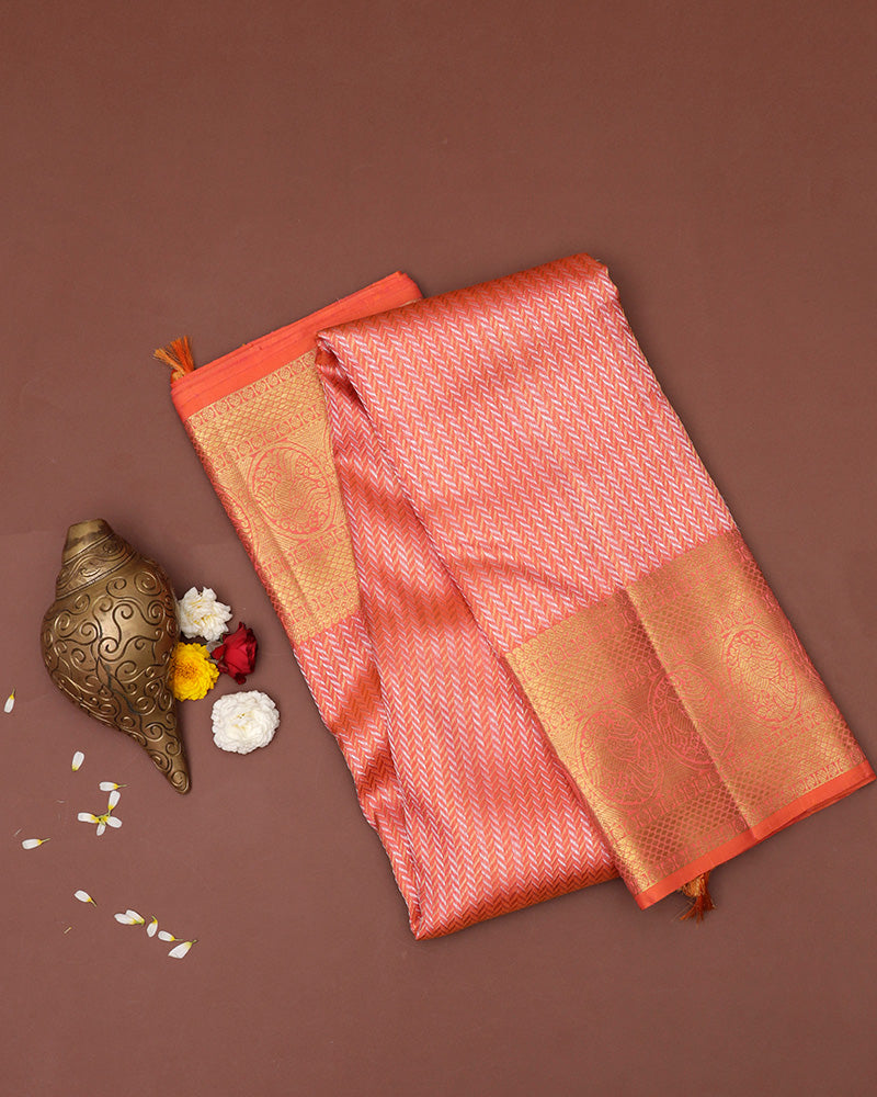 Pink kanjivaram silk saree