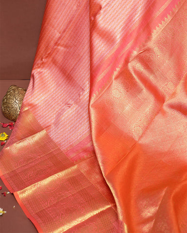 Pink kanjivaram silk saree