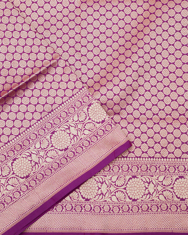 Purple banarasi silk saree