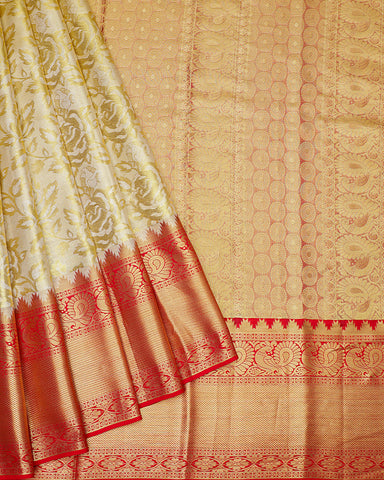 The gold tissue Kanjivaram saree