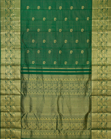 The green Kanjivaram silk saree