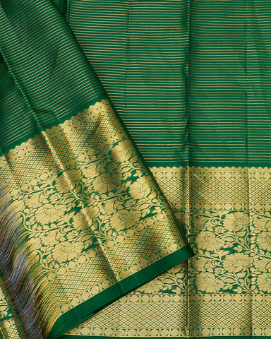 The green Kanjivaram silk saree