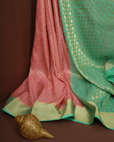 Pink Mysore silk saree