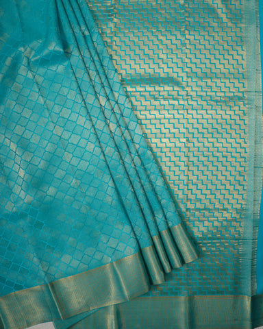 Sky blue Mysore silk saree