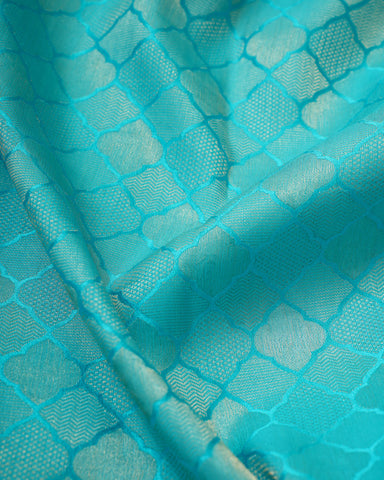 Sky blue Mysore silk saree