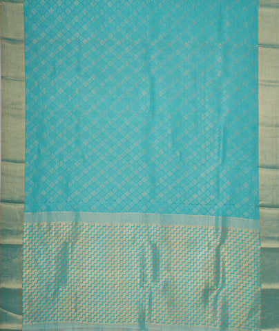 Sky blue Mysore silk saree