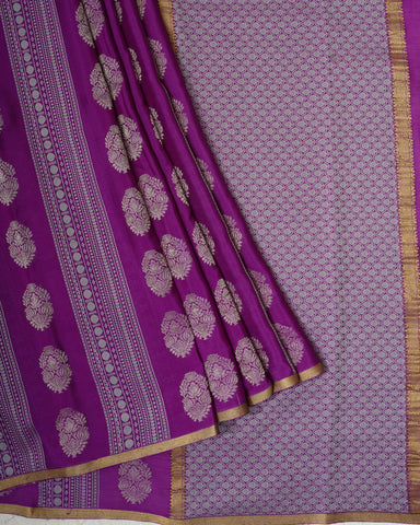 Violet Mysore silk saree