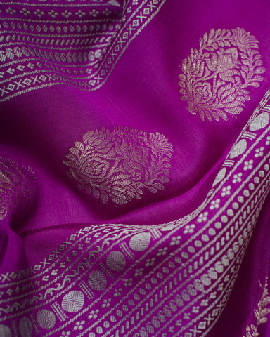 Violet Mysore silk saree