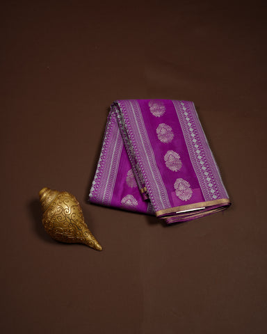 Violet Mysore silk saree