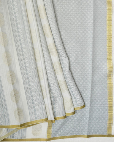 Off - white Mysore silk saree