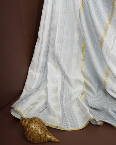 Off - white Mysore silk saree