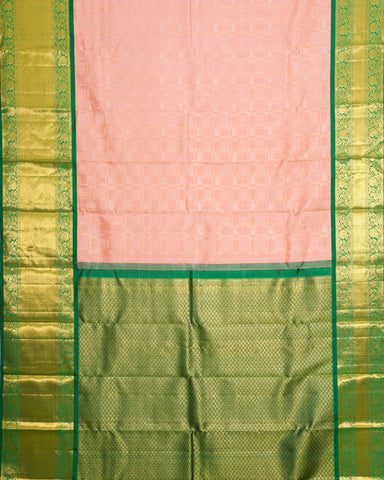 Peach pink kanjivaram silk saree