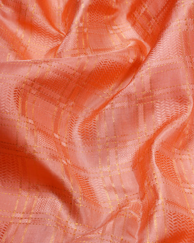 Peach pink kanjivaram silk saree