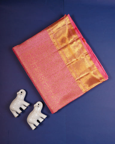 Pink kanjivaram silk saree