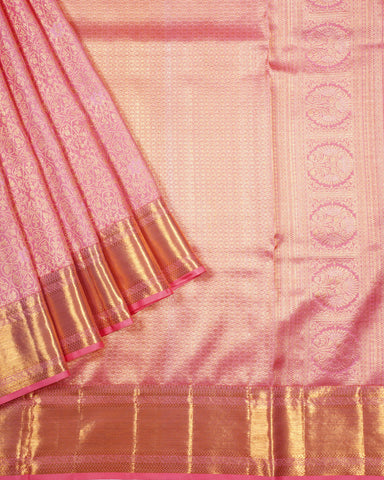 Pink kanjivaram silk saree