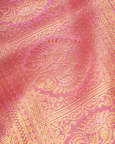 Pink kanjivaram silk saree