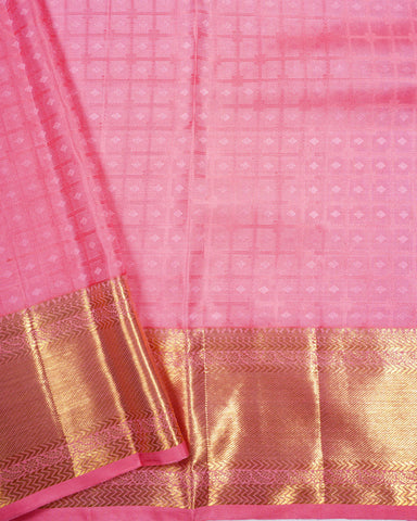 Pink kanjivaram silk saree