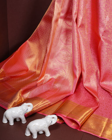 Pink kanjivaram silk saree