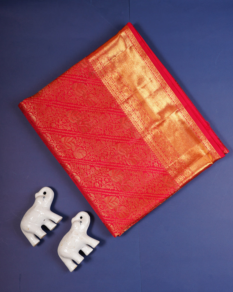 Pink kanjivarm silk saree