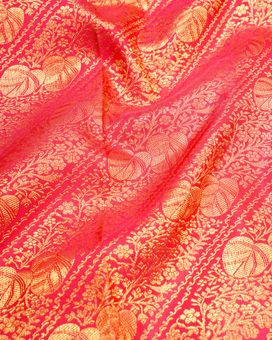 Pink kanjivarm silk saree