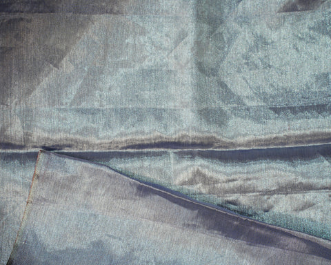 Graceful Grey Tissue Kanjivaram Silk Saree with Floral Weaving