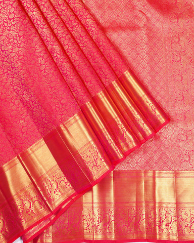 Bright pink kanjivaram silk