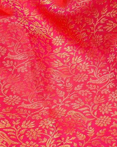 Bright pink kanjivaram silk