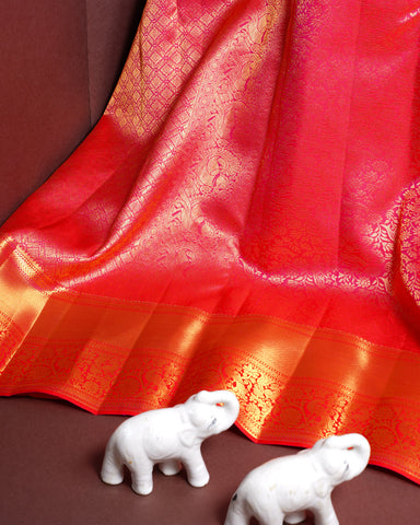 Bright pink kanjivaram silk