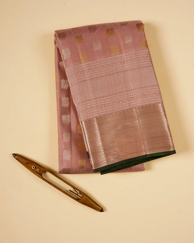 Onion pink kanjivaram silk saree