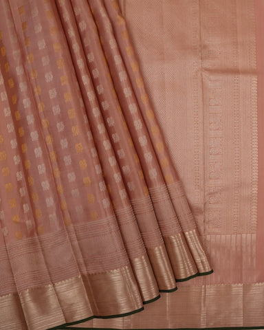 Onion pink kanjivaram silk saree